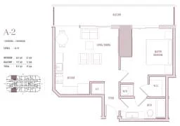 1 bedroom Model A-2 Unit 3814